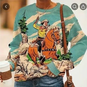 Vintage Cowboy print shirt 3 XL